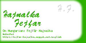 hajnalka fejfar business card